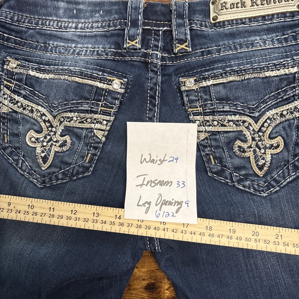 Womens Rock Revival jeans size 29 Boris Boot Diamond sequins MSRP $179 - Picture 13 of 13